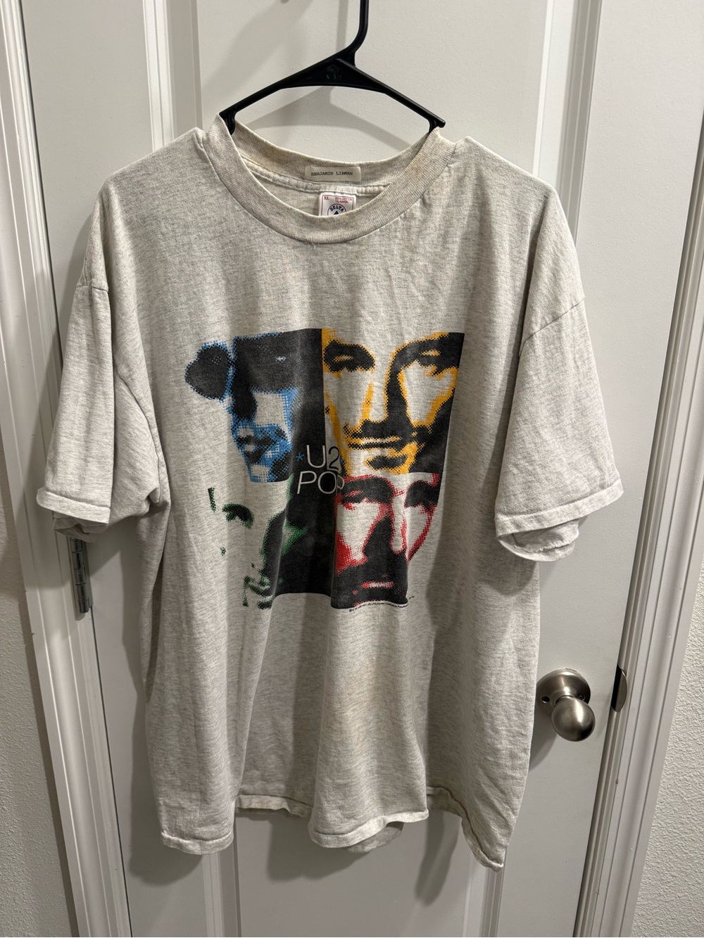 Delta Light Gray Graphic Short Sleeve Tee with Multicolor Print